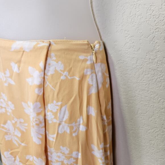 Abercrombie & Fitch Long Maxi Wrap Skirt Womens S Boho Orange Floral Slit Beach - Picture 6 of 16